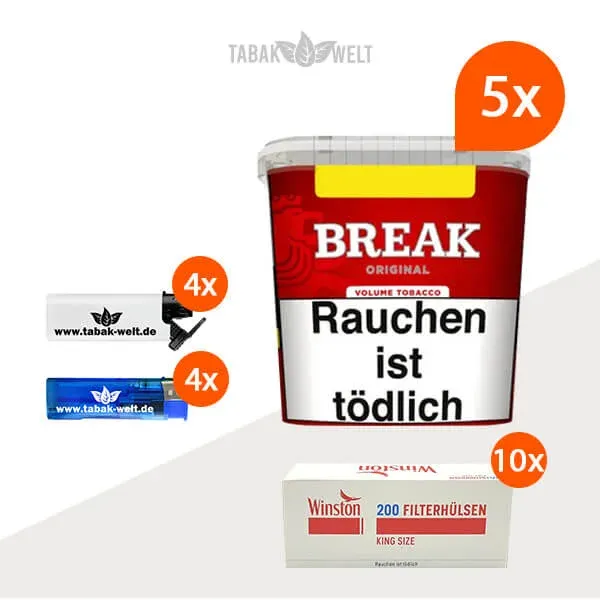 break-original-volumentabak-5x-giga-box-mit-2000-king-size-huelsen-und-sturmfeuerzeugen