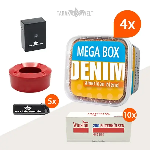 denim-volumentabak-4x-mega-box-mit-2000-king-size-huelsen-und-windaschenbecher
