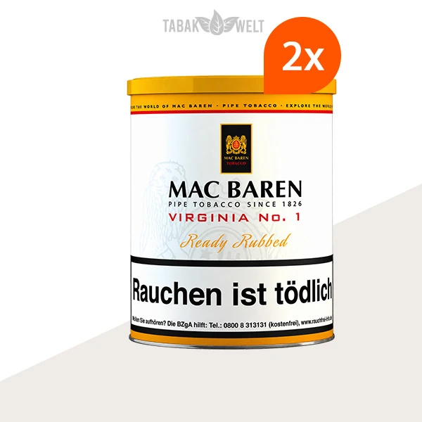 Mac Baren Virginia No. 1 Pfeifentabak – 2 große Dosen