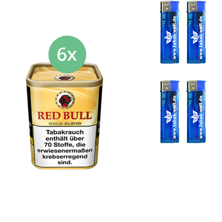 Red Bull Gold Blend 6 x 120g mit Feuerzeugen
