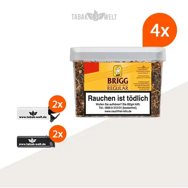 brigg-regular-pfeifentabak-4x-eimer-mit-feuerzeugen