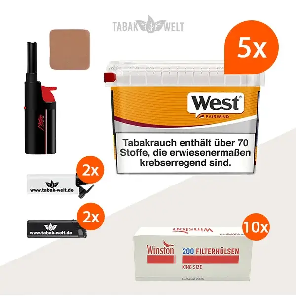 west-yellow-volumentabak-5x-mega-box-mit-2000-king-size-huelsen