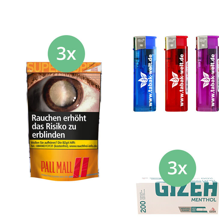 Pall Mall Allround Red 3 x Super Beutel Mit 600 600 Menthol Hülsen