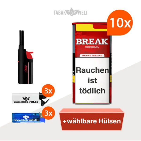 Break Volumentabak Original XXL 10 x Dose mit wählbaren Hülsen