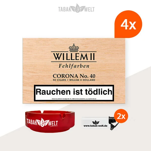 Willem II Fehlfarben Zigarren No. 40 Corona 4x Kisten Willem II Fehlfarben Zigarren No. 40 Corona 4x Kisten