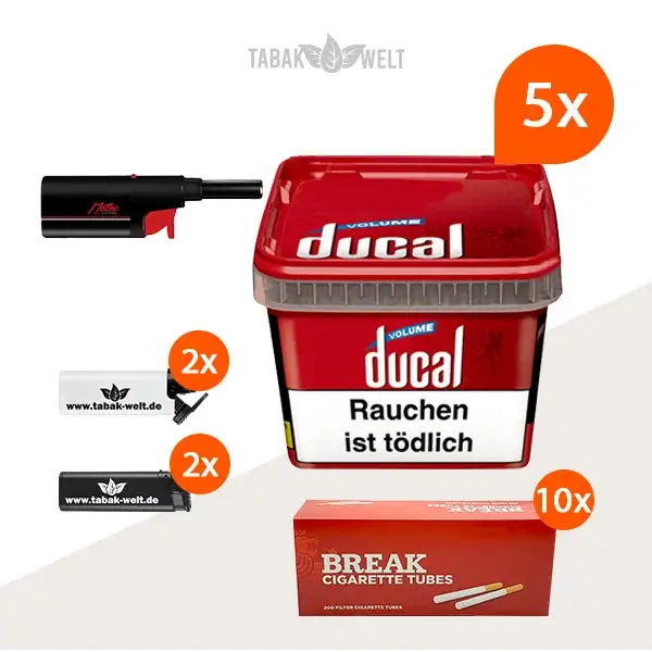 ducal-red-volumentabak-5x-eimer-mit-2000-king-size-huelsen