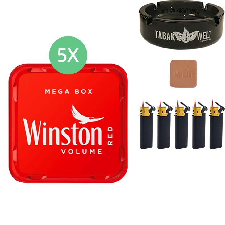 Winston Mega Box 5 x 135g mit Glasaschenbecher