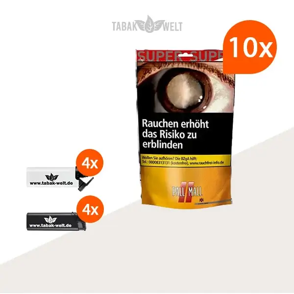 pall-mall-allround-red-volumentabak-10x-super-beutel-mit-feuerzeugen