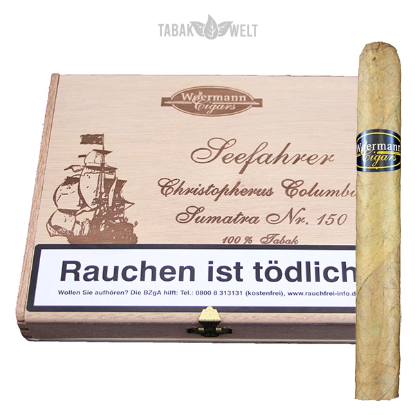 Woermann Cigars Seefahrer Zigarren Christopherus Columbus Sumatra No. 150 Klein