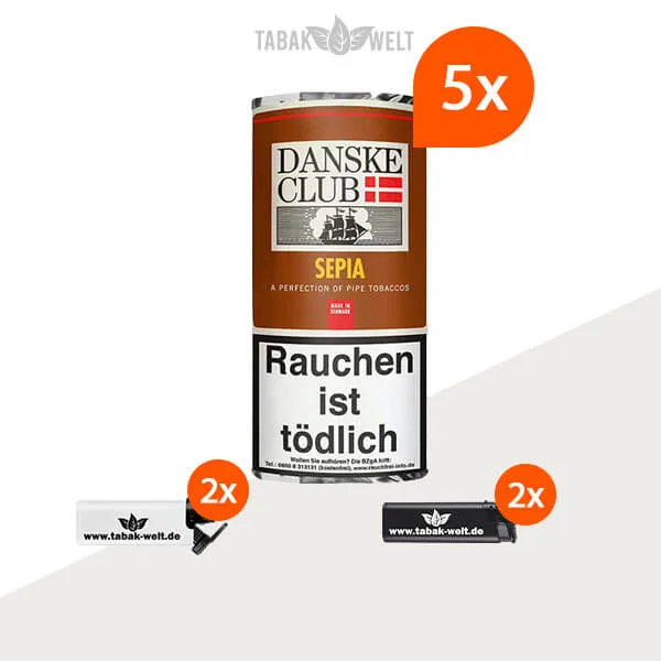 danske-club-sepia-pfeifentabak-5x-pouch-mit-feuerzeuge