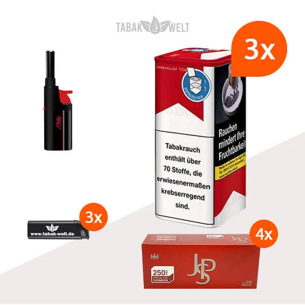 Marlboro Red Feinschnitt Tabak 3x Dose mit 1000 JPS Special Size Filterhülsen