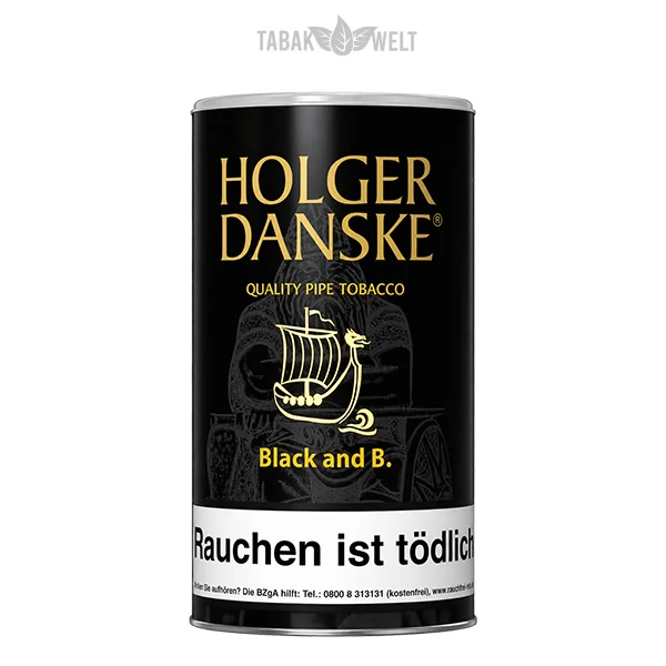 Holger Danske Black and Bourbon Pfeifentabak 200 g – Tabak im Originalbeutel
