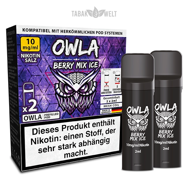 Owla E-Zigaretten Pods Berry Mix Ice 10mgml