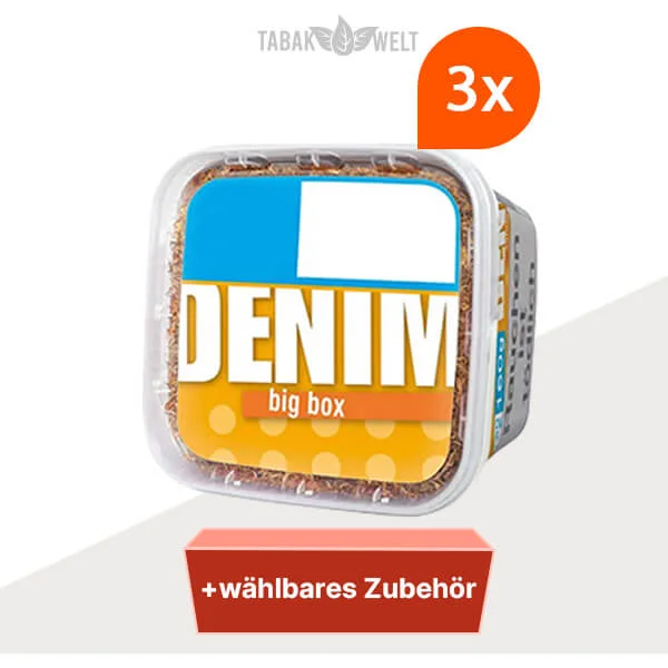 Denim Volumentabak 3 x Big Box mit Wählbarem Zubehör