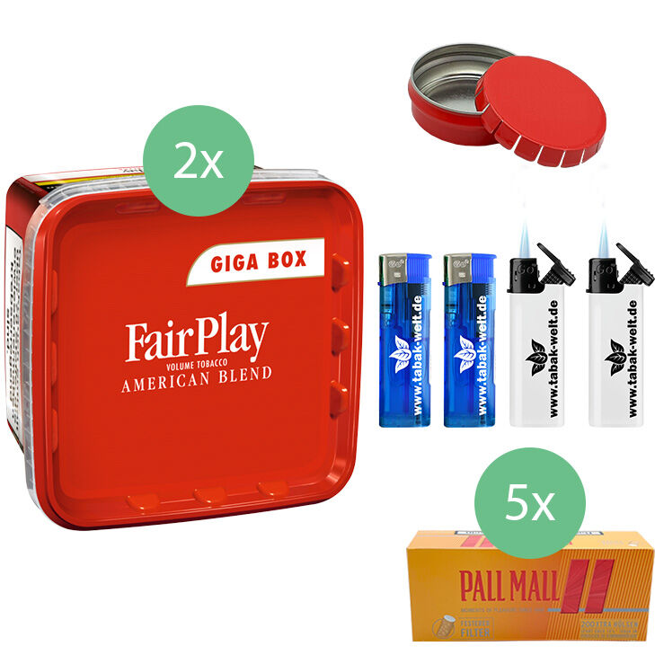 Fair Play Volumentabak Giga Box 2 x 315g mit Allround Xtra 1000 Filterhülsen