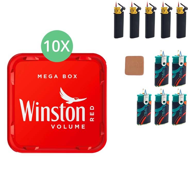 Winston Mega Box 10 x 135g mit Feuerzeugen