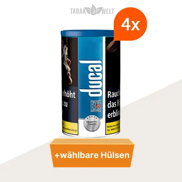 ducal-blau-feinschnitt-tabak-4x-dose-mit-waehlbaren-huelsen