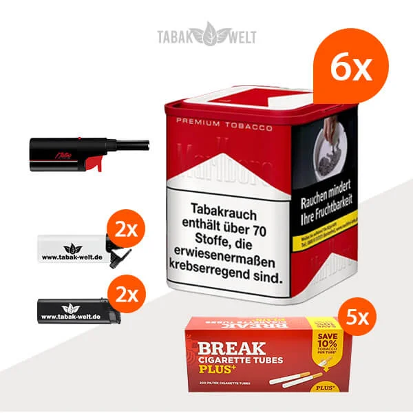 marlboro-red-feinschnitt-tabak-6x-dose-mit-feuerzeugen-und-1000-filterhuelsen