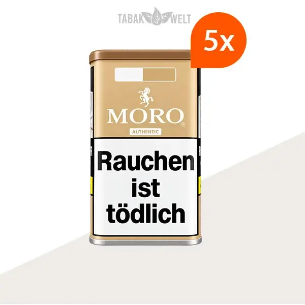 Moro Authentic Feinschnitt Tabak, 5 Vorratsdosen