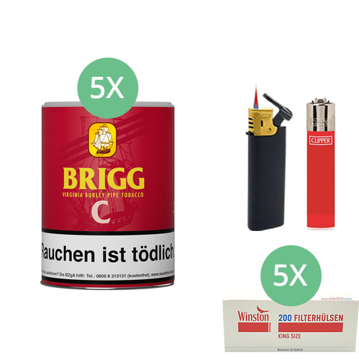 Brigg Cherry 5 x 155g mit 1000 King Size Hülsen