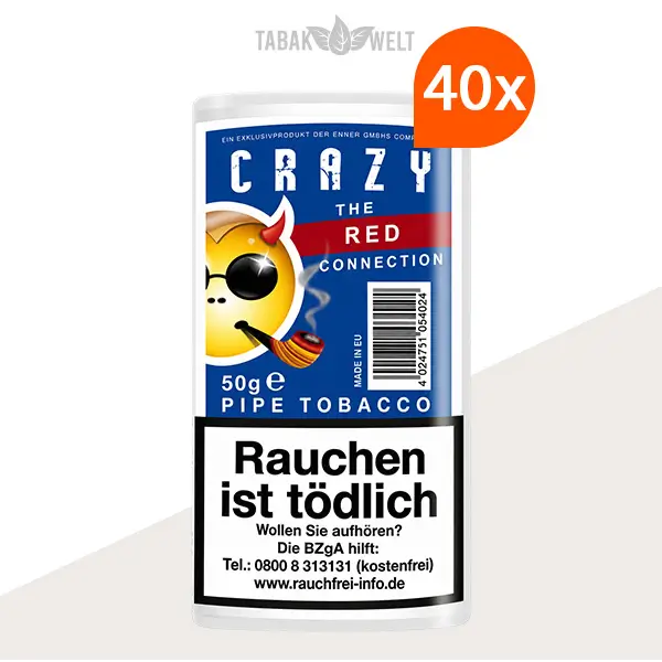 Crazy Red Cherry Pfeifentabak – 40 x Pouch mit Kirscharoma