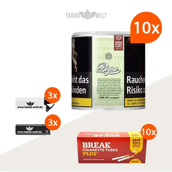 pepe-bright-green-feinschnitt-tabak-10x-dose-mit-2000-plus-filterhuelsen