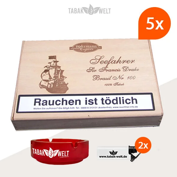 5x-woermanncigars-seefahrer-zigarren-SIR-FRANCIS-DRAKE-brasil-NO.-100
