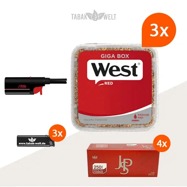 west-red-volumentabak-3x-giga-box-mit-1000-jps-special-size-filterhuelsen