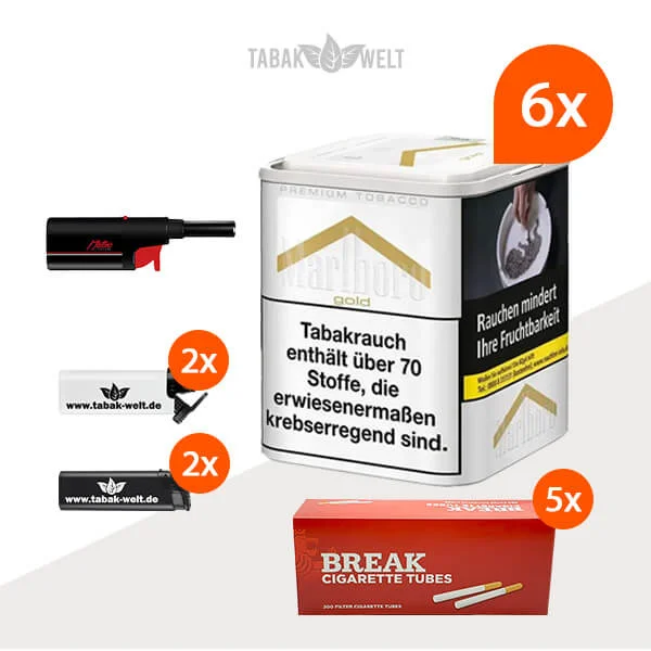marlboro-gold-feinschnitt-tabak-6x-dose-mit-1000-filterhuelsen-und-feuerzeugen