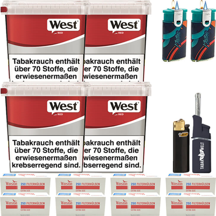 West Red 4 x 190g mit 2000 Extra Size Hülsen