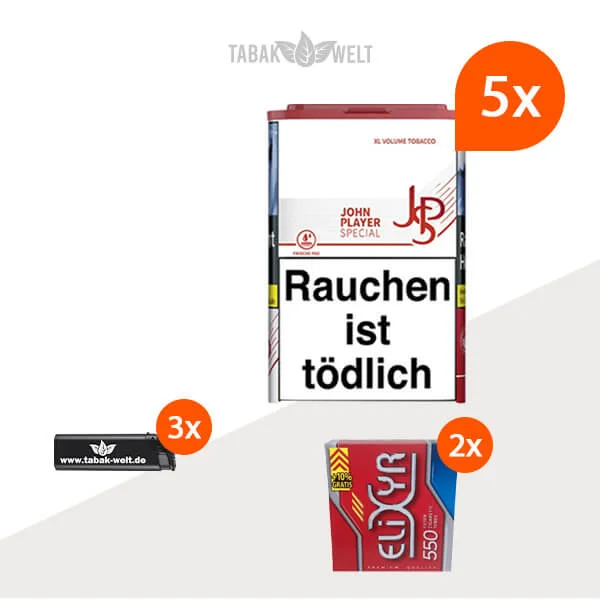 JPS XL Red Volumentabak 5x Dose mit 1100 Filterhülsen