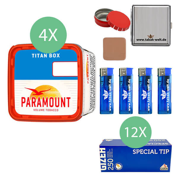 4 x Paramount Titan Box mit 3000 Gizeh Hülsen