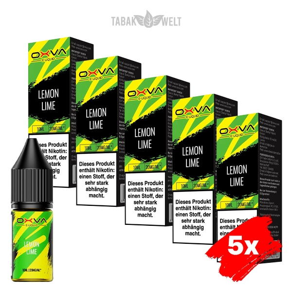5x Oxva E-Liquid Lemon Lime Nikotinsalz 20 mg 5x Oxva E-Liquid Lemon Lime Nikotinsalz 20 mg