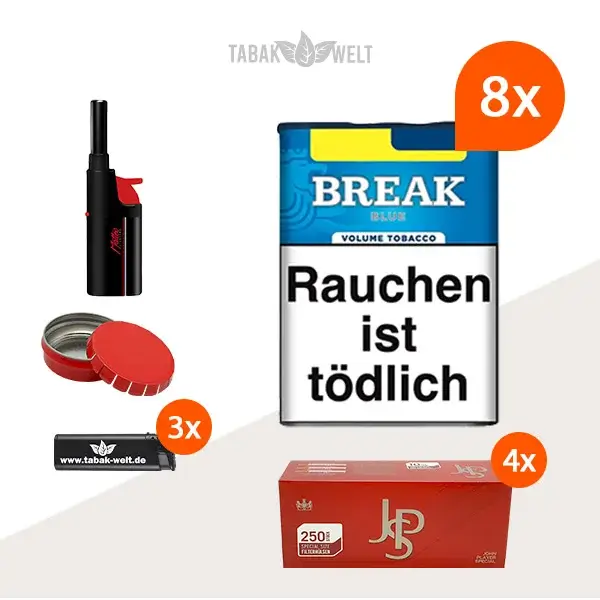 break-blue-l-volumentabak-8x-dose-mit-1000-special-size-huelsen-und-feuerzeugen