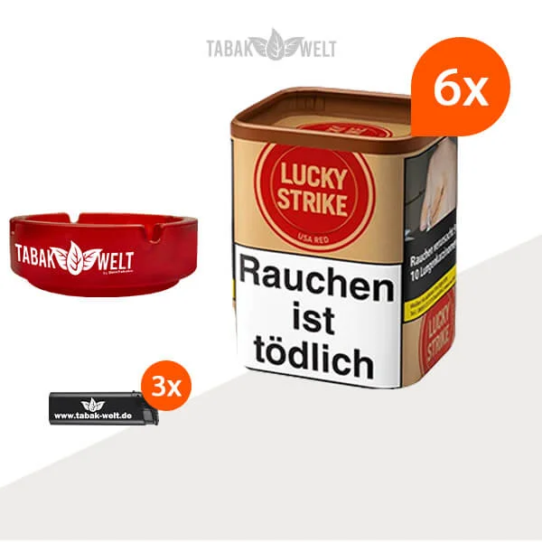 lucky-strike-red-feinschnitt-tabak-6x-dose-mit-aschenbecher