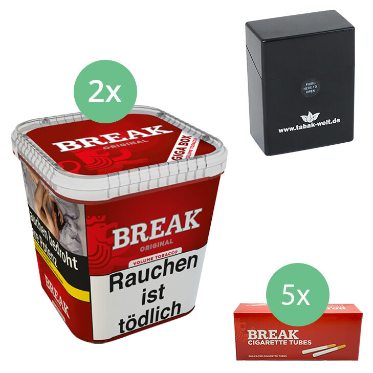 Break Original Tabak 2 x Giga Box mit 1000 Filterhülsen 