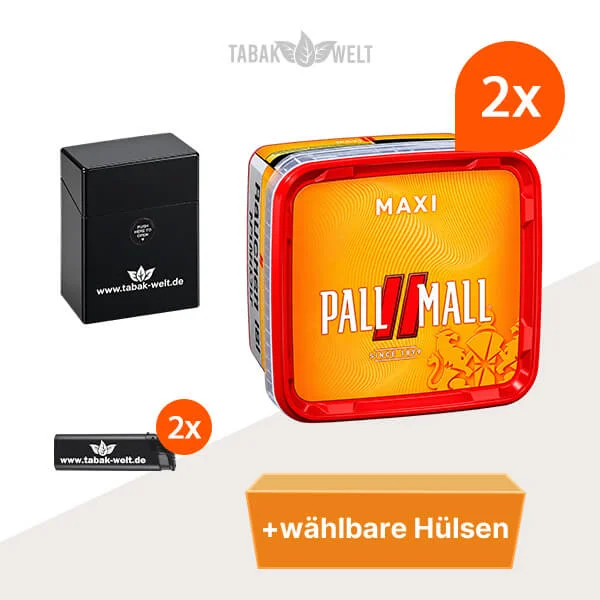 Pall Mall Tabak 2 x Maxi-Box mit wählbaren Hülsen und Etui