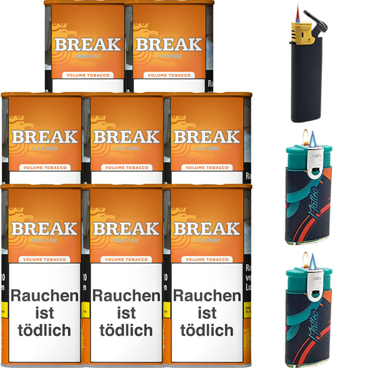 Break Orange 8 x 100g mit Feuerzeugen