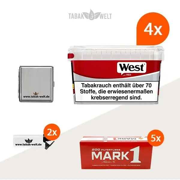 west-red-volumentabak-4x-mega-box-mit-1000-king-size-huelsen-und-etui