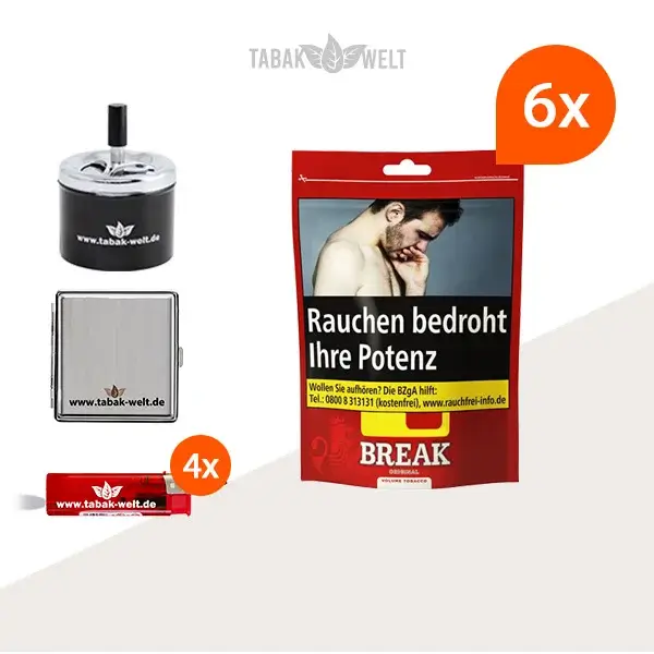 Break Original Volumentabak 6x Beutel mit Metall Etui