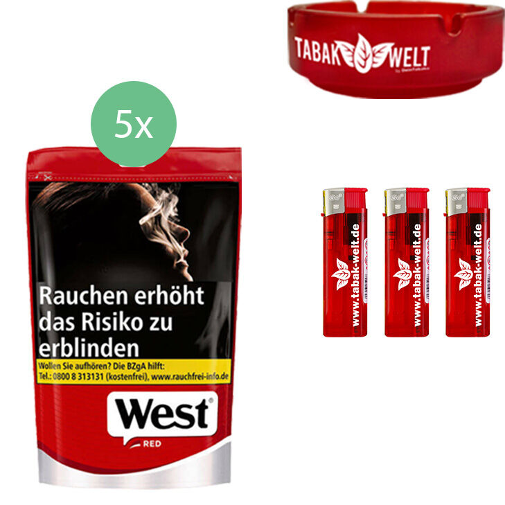 West Red tabak mit Aschenbecher