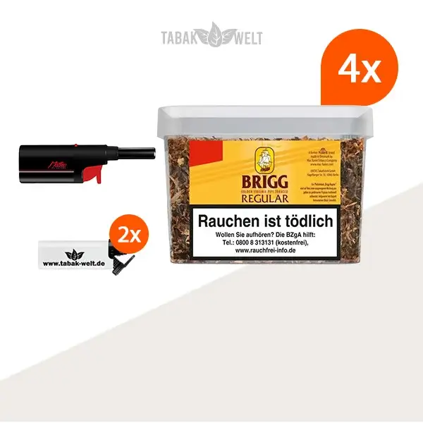 brigg-regular-pfeifentabak-4x-eimer-mit-feuerzeuge