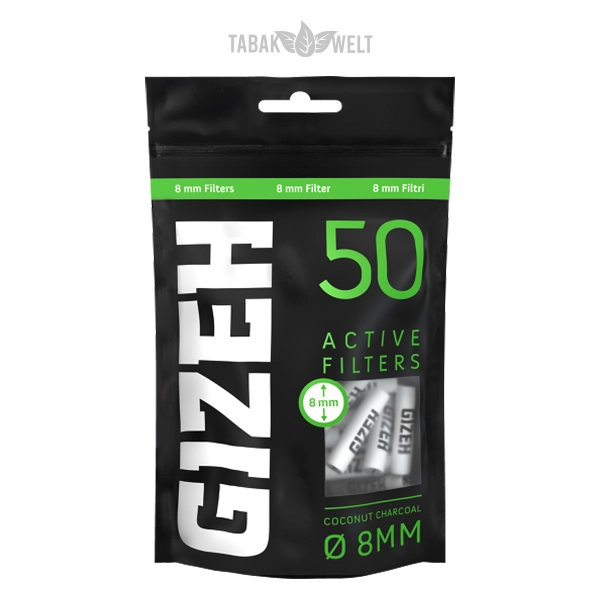 Gizeh Black Aktivkohlefilter Active Filter Beutel 50 x 8 mm