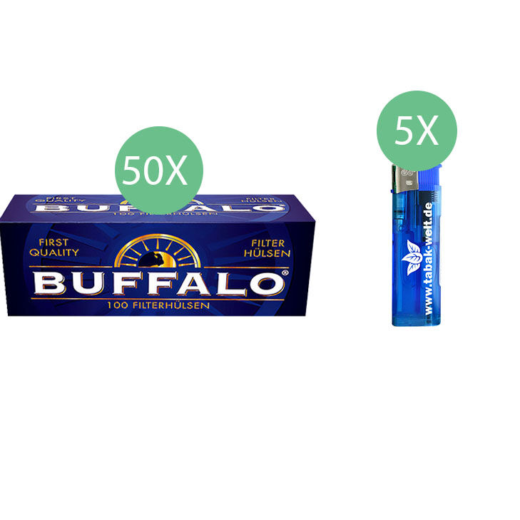 Buffalo Filterhülsen 50 x 100 mit Feuerzeugen