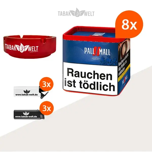 pall-mall-red-volumentabak-8x-dose-mit-feuerzeugen-und-aschenbecher