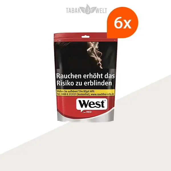 west-red-volumentabak-6x-beutel