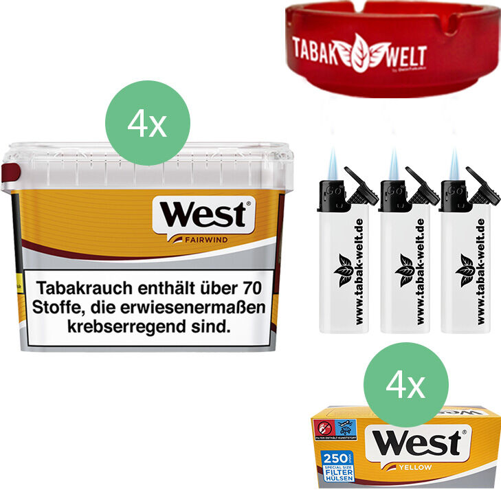 West Yellow 4 x Mega Box mit 1000 Extra Size Hülsen