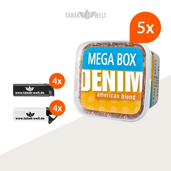 denim-volumentabak-5-x-mega-box-mit-sturmfeuerzeugen