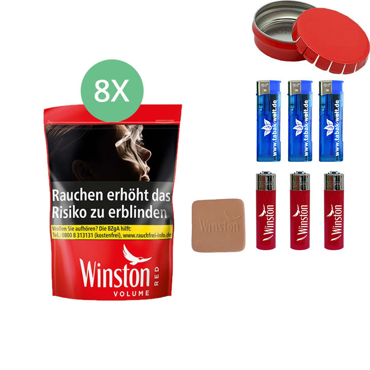 Winston Red 8 x 113g mit Aschenbecher