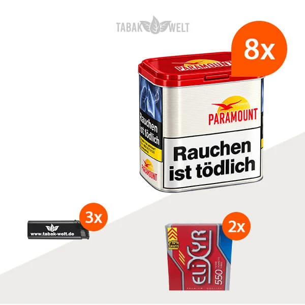 Paramount Red Volumentabak 8 x Dose mit 1100 Filterhülsen